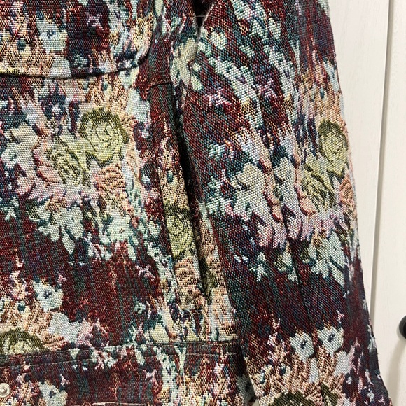Floral Jacquard Trucker Jacket - Picture 5 of 7